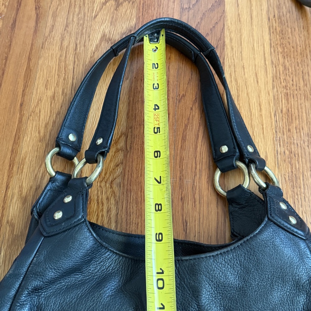 Coach black leather satchel with gold hardware purse - Picture 13 of 14